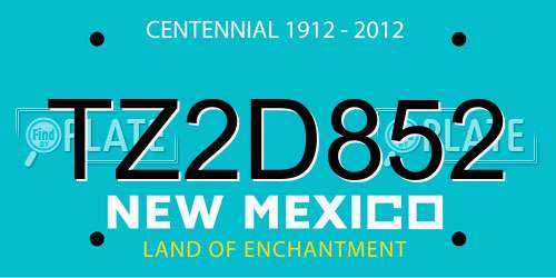 TZ2D852 New Mexico License Plate