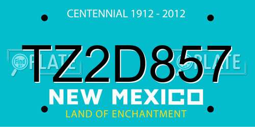 TZ2D857 New Mexico License Plate