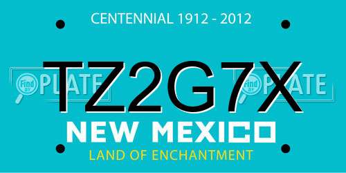 TZ2G7X New Mexico License Plate
