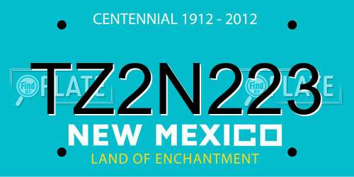 TZ2N223 New Mexico License Plate