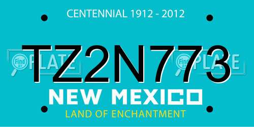 TZ2N773 New Mexico License Plate