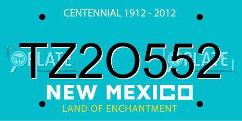 TZ2O552 New Mexico License Plate