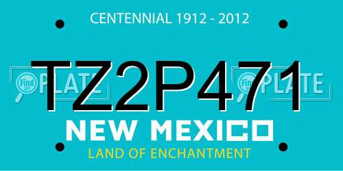 TZ2P471 New Mexico License Plate