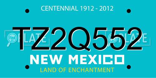 TZ2Q552 New Mexico License Plate