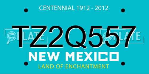 TZ2Q557 New Mexico License Plate