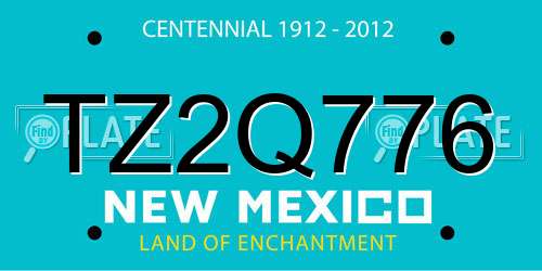 TZ2Q776 New Mexico License Plate