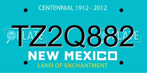 TZ2Q882 New Mexico License Plate