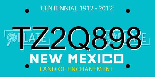 TZ2Q898 New Mexico License Plate