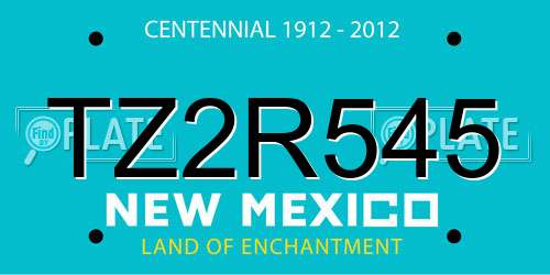 TZ2R545 New Mexico License Plate
