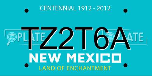 TZ2T6A New Mexico License Plate