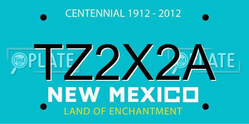 TZ2X2A New Mexico License Plate