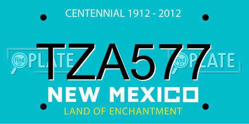 TZA577 New Mexico License Plate