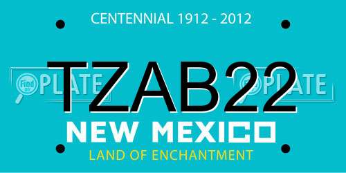 TZAB22 New Mexico License Plate