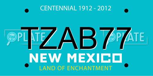 TZAB77 New Mexico License Plate