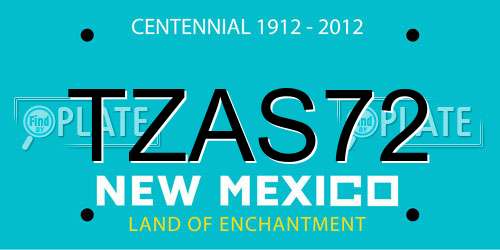 TZAS72 New Mexico License Plate