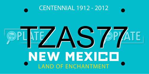 TZAS77 New Mexico License Plate