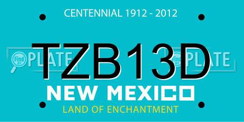 TZB13D New Mexico License Plate