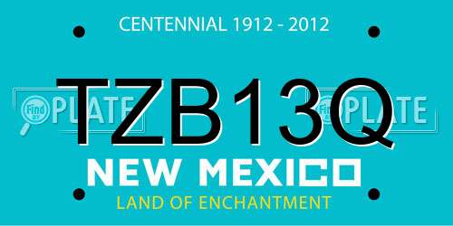 TZB13Q New Mexico License Plate