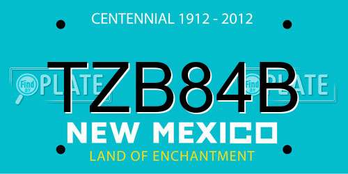 TZB84B New Mexico License Plate