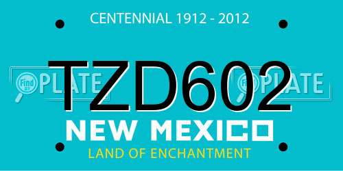 TZD602 New Mexico License Plate