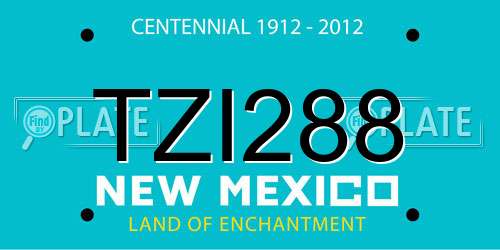 TZI288 New Mexico License Plate