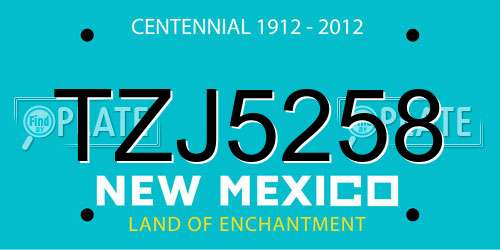 TZJ5258 New Mexico License Plate
