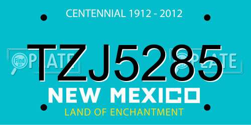 TZJ5285 New Mexico License Plate