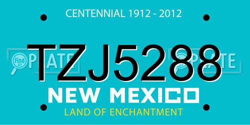 TZJ5288 New Mexico License Plate