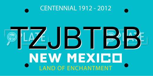 TZJBTBB New Mexico License Plate