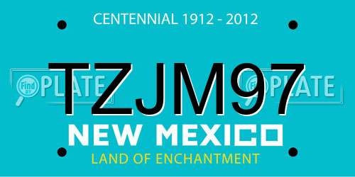 TZJM97 New Mexico License Plate