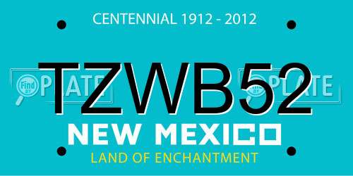 TZWB52 New Mexico License Plate