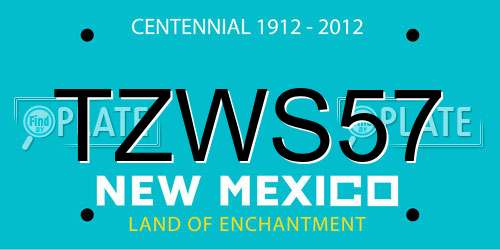 TZWS57 New Mexico License Plate