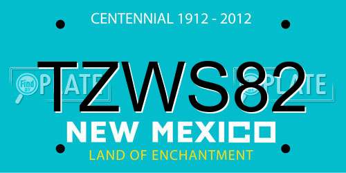 TZWS82 New Mexico License Plate