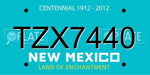 TZX7440 New Mexico License Plate