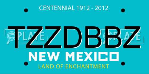 TZZDBBZ New Mexico License Plate