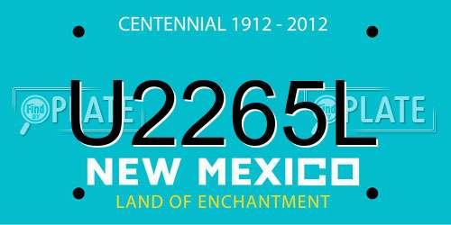 U2265L New Mexico License Plate