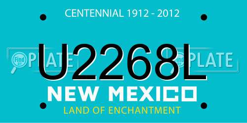 U2268L New Mexico License Plate