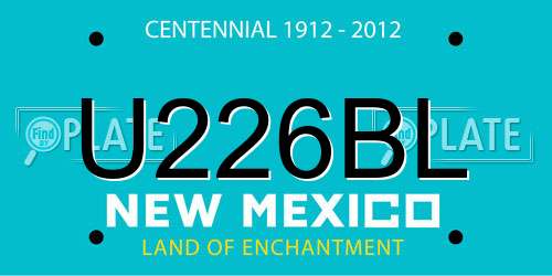 U226BL New Mexico License Plate