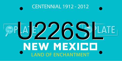 U226SL New Mexico License Plate