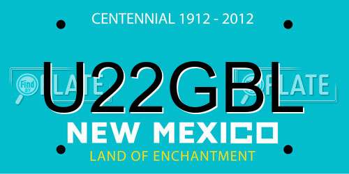 U22GBL New Mexico License Plate