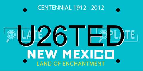 U26TED New Mexico License Plate