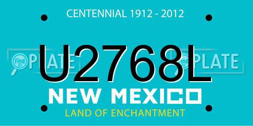 U2768L New Mexico License Plate