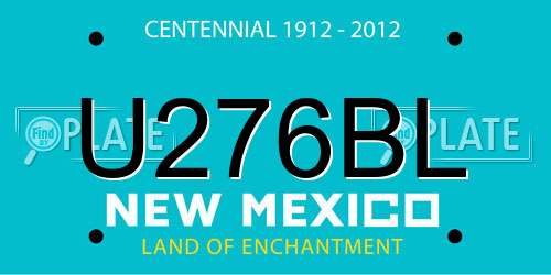 U276BL New Mexico License Plate