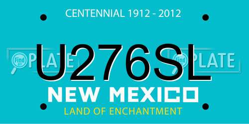 U276SL New Mexico License Plate