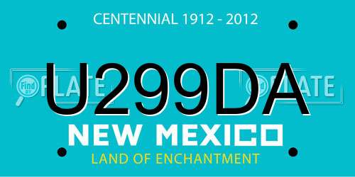 U299DA New Mexico License Plate