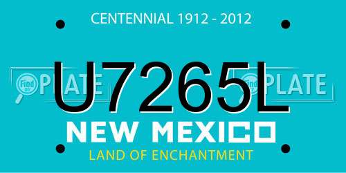 U7265L New Mexico License Plate