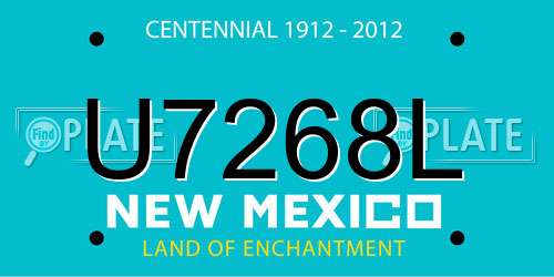 U7268L New Mexico License Plate