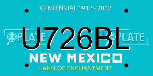 U726BL New Mexico License Plate