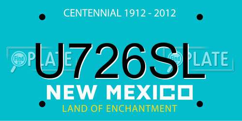 U726SL New Mexico License Plate