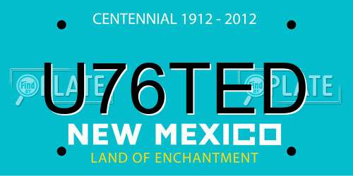 U76TED New Mexico License Plate